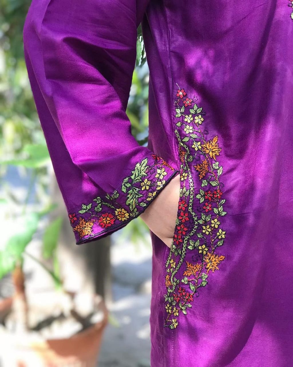 Pocket Sequence Embroidery 2-Piece Set - The Mak's Store