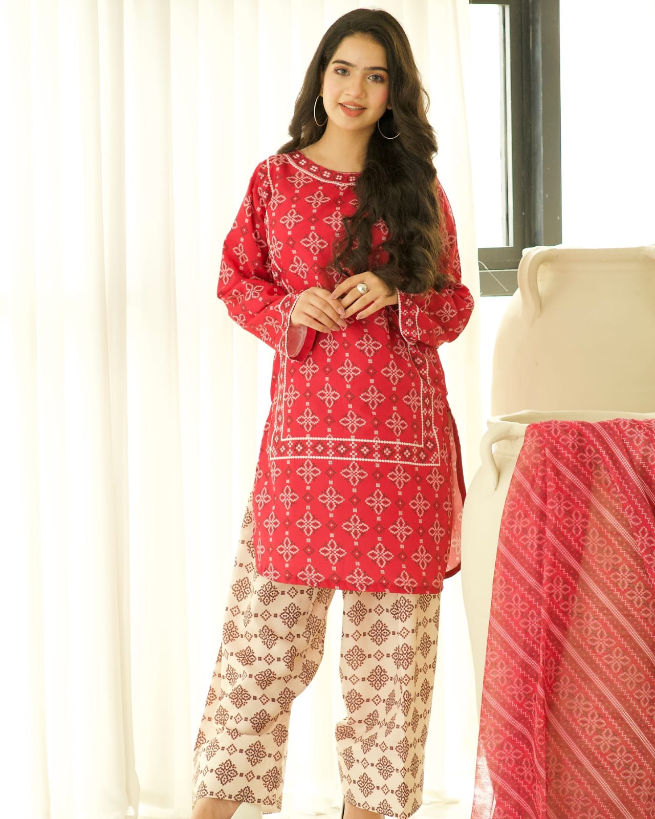 ZARISH 3PC SUIT WITH FARSI SALWAR