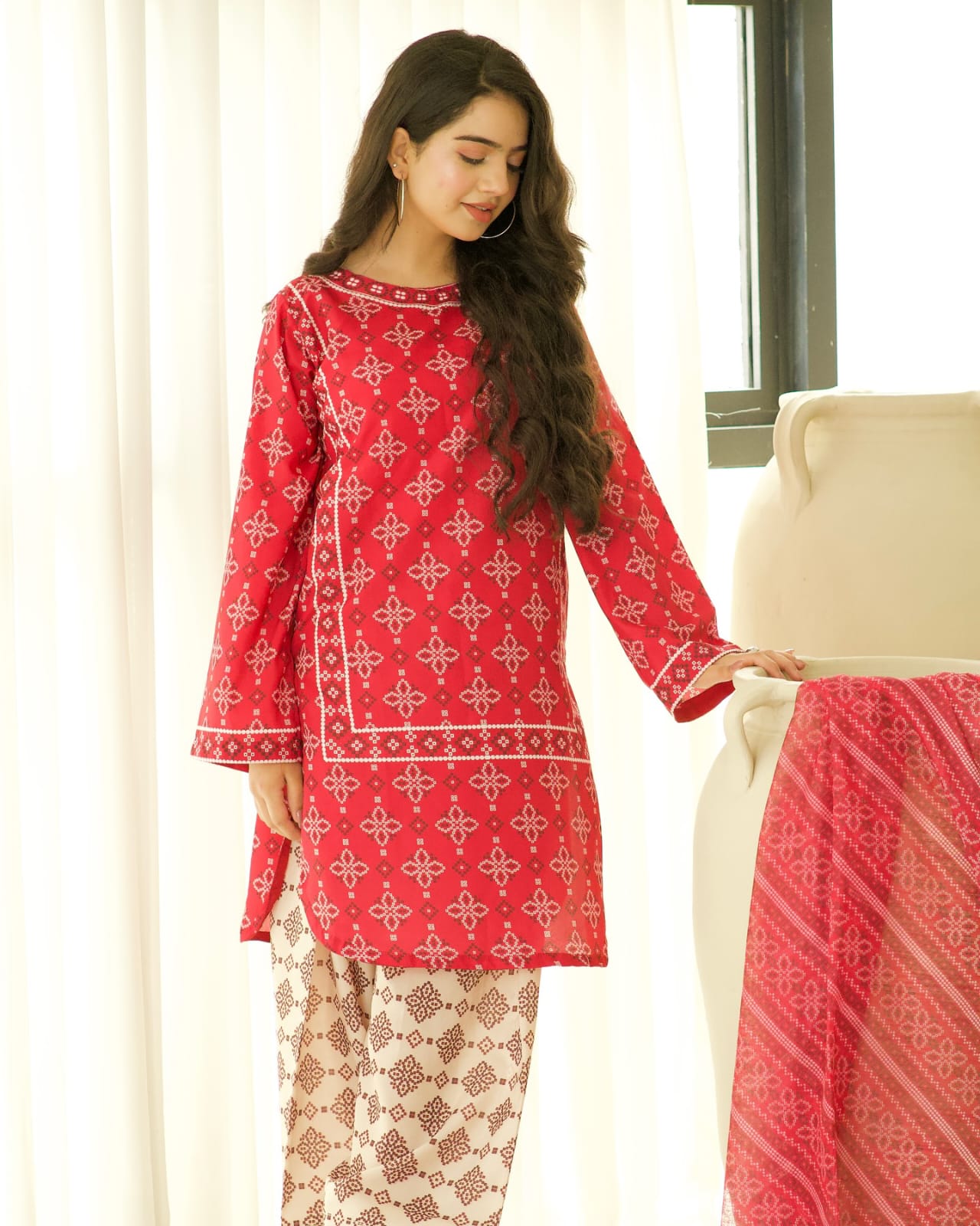 ZARISH 3PC SUIT WITH FARSI SALWAR