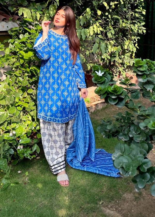 BERRY🫐 3PC SUIT WITH FARSI SALWAR