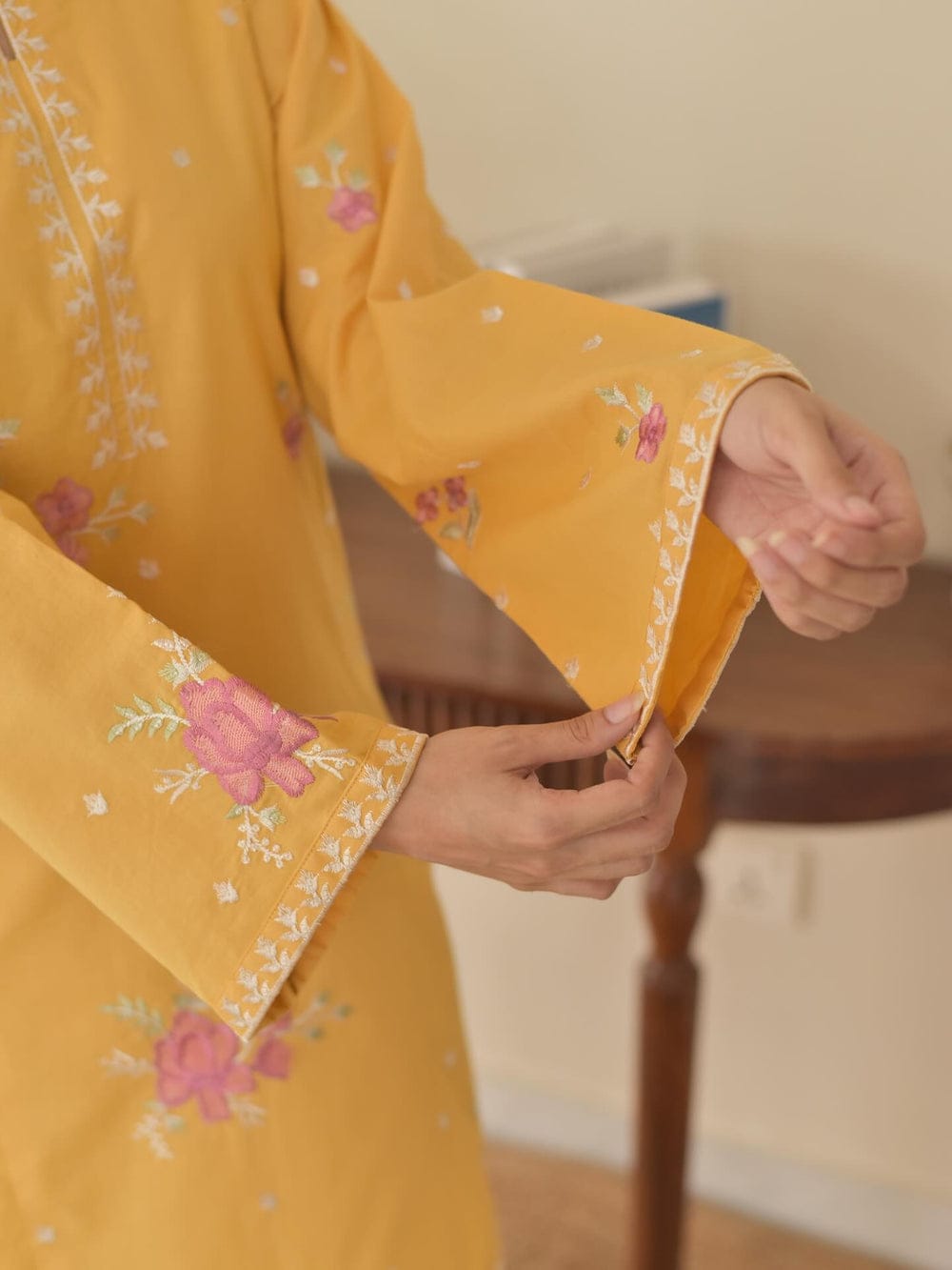 YELLOW SUNFLOWR EMBROIDERED 3PC