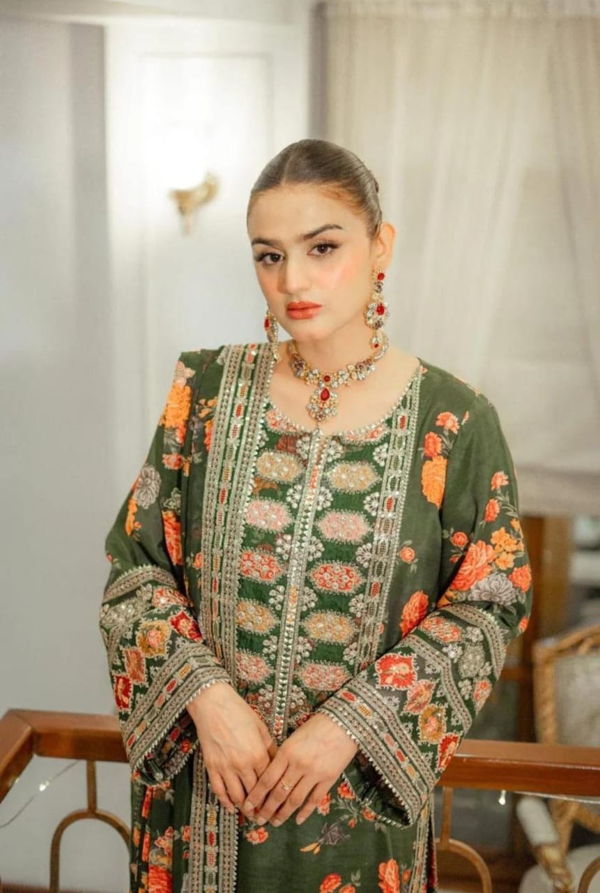 SAGE GREEN Embroided 3 pc